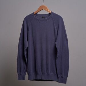 J.Crew Men's Lg Navy Blue Raglan Shirt LS Pima Cotton Crewneck